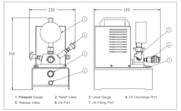 HIGH PRESSURE PUMP OUTLINE DIMENSION DRAWING